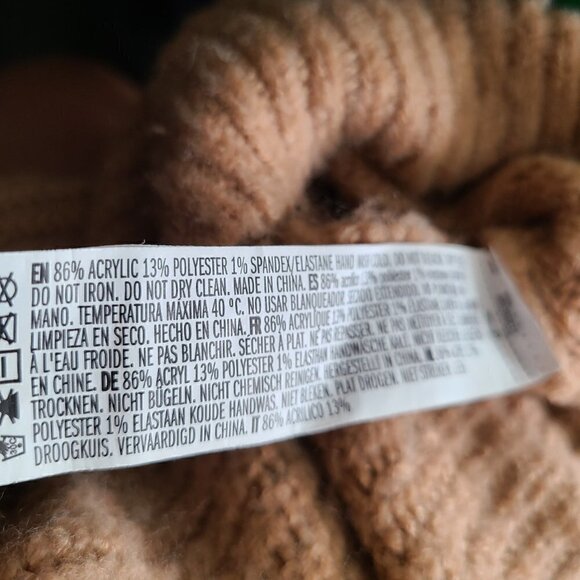 Forever21 Camel Brown Slouchy Ribbed Knit Chunky Oversized Sweater - Picture 7 of 7